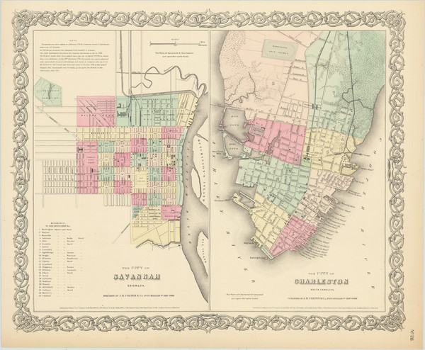 4-Georgia and South Carolina Map By Joseph Hutchins Colton