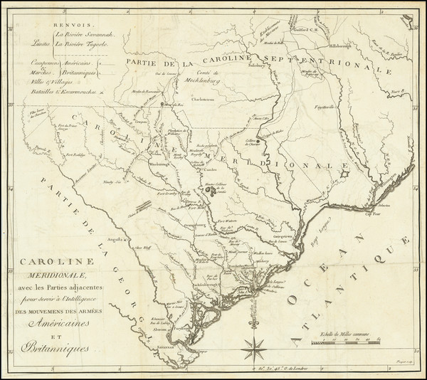 45-Southeast, South Carolina and American Revolution Map By 
