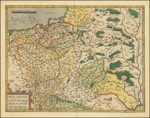 64-Poland and Baltic Countries Map By Abraham Ortelius