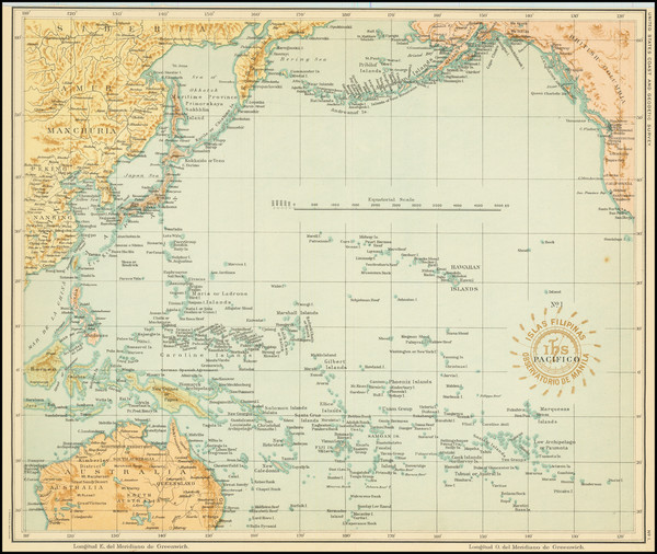 54-Philippines and Pacific Map By Hoen & Co.