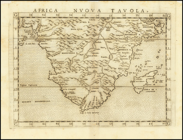 14-South Africa Map By Girolamo Ruscelli