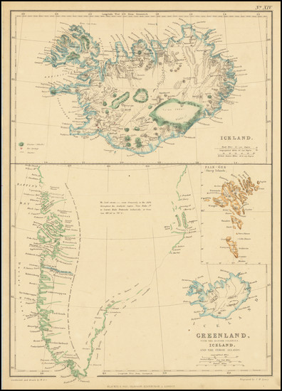 21-Iceland and Denmark Map By Blackie & Son