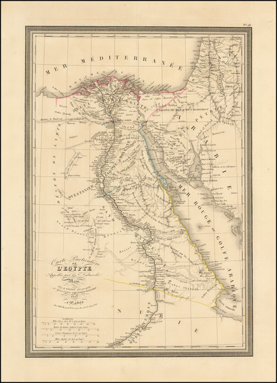 85-Egypt Map By Louis Vivien de Saint-Martin