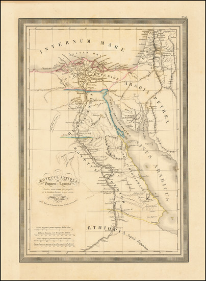 96-Egypt Map By Louis Vivien de Saint-Martin