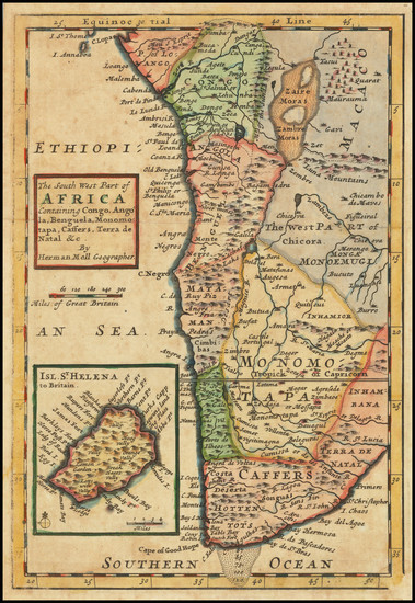 74-South Africa Map By Herman Moll