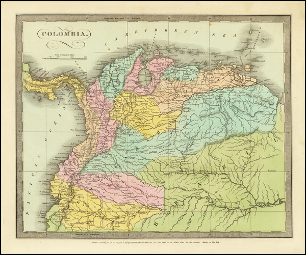 22-Colombia, Peru & Ecuador and Venezuela Map By David Hugh Burr