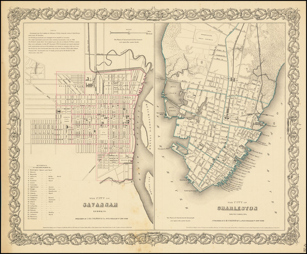 32-Georgia and South Carolina Map By Joseph Hutchins Colton