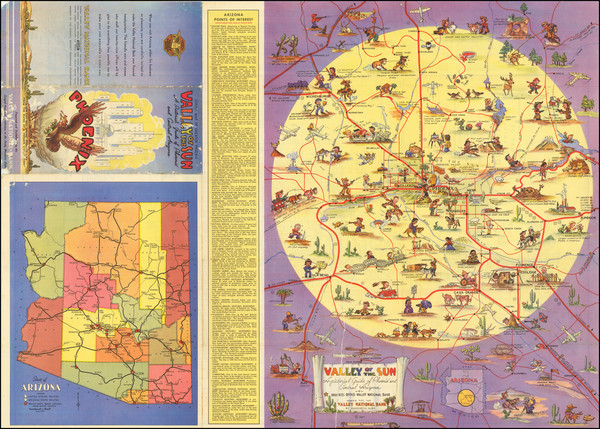 17-Arizona and Pictorial Maps Map By George  M. Avey