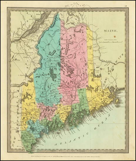 55-Maine Map By David Hugh Burr