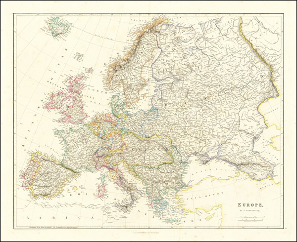 88-Europe Map By John Arrowsmith