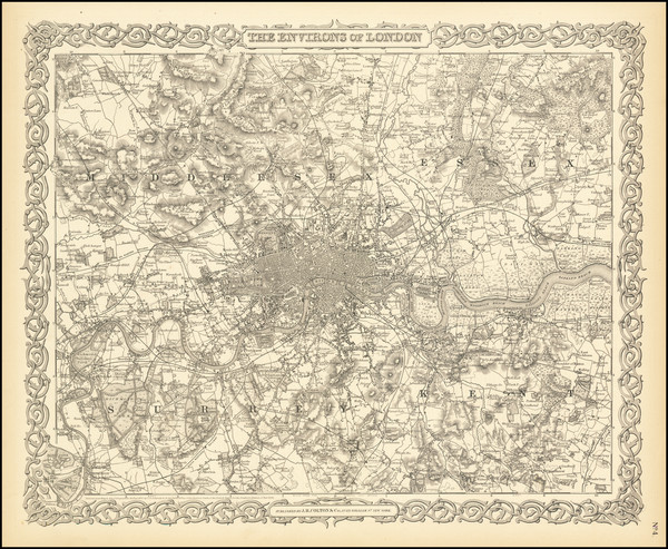 16-London Map By Joseph Hutchins Colton