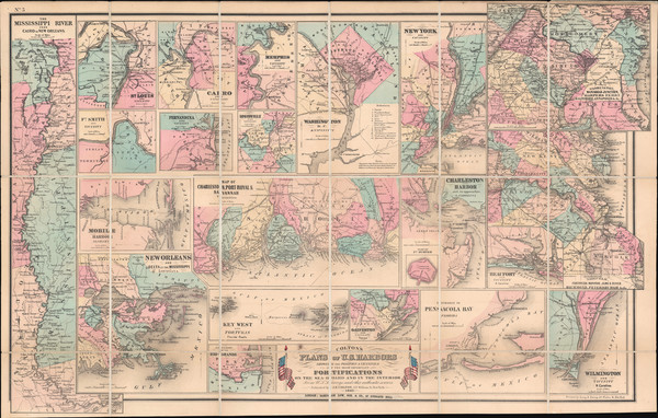 54-United States Map By Joseph Hutchins Colton