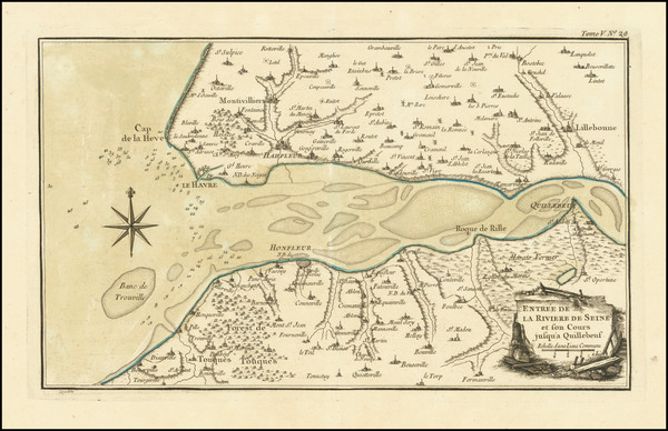 50-Normandie Map By Jacques Nicolas Bellin