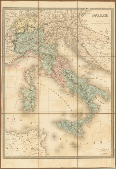 86-Italy Map By Eugène Andriveau-Goujon