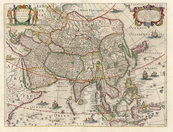 12-Asia and Asia Map By Jodocus Hondius