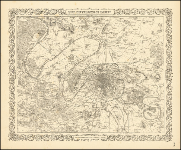 69-Paris and Île-de-France Map By Joseph Hutchins Colton