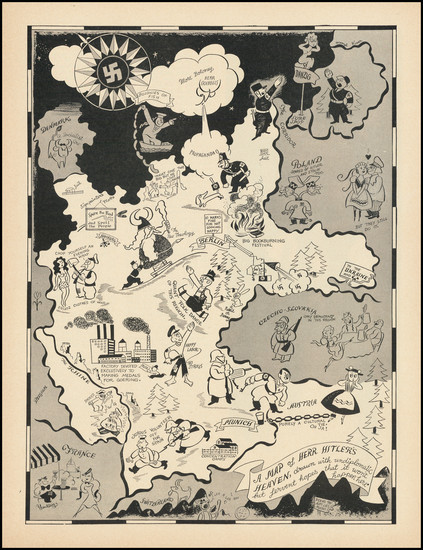 3-Western Europe, Pictorial Maps, World War II and Germany Map By Richard Q. Yardley