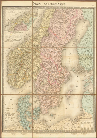 56-Scandinavia, Sweden and Norway Map By J. Andriveau-Goujon