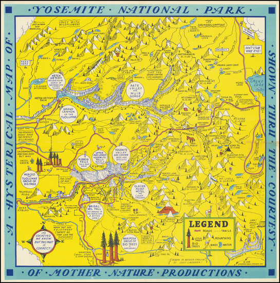 6-Pictorial Maps and Yosemite Map By Lindgren Brothers