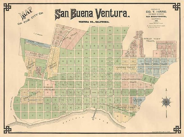 5-California Map By Ed. T. Hare / Dakin Publishing Company