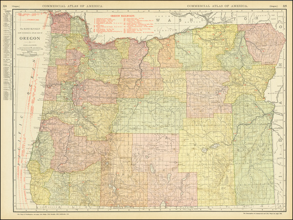 33-Oregon Map By Rand McNally & Company