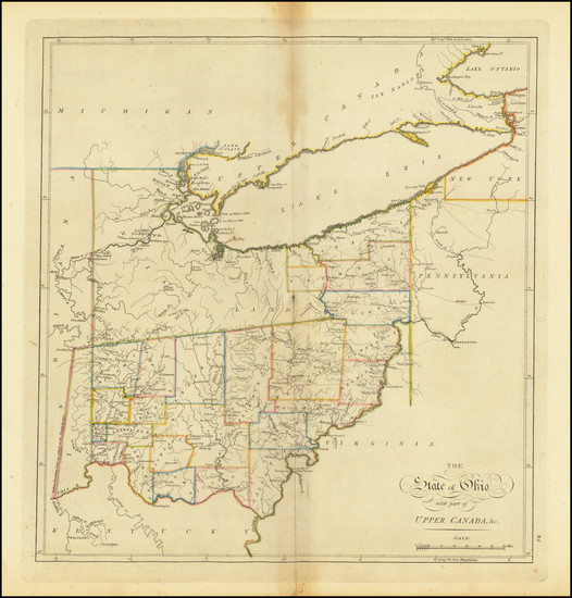 43-Ohio Map By Mathew Carey