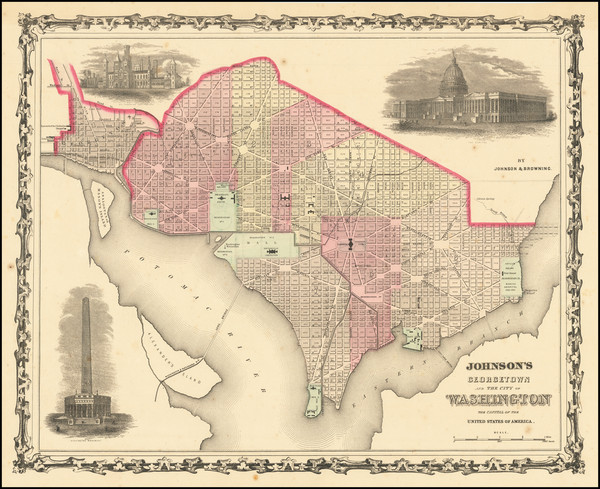 87-Washington, D.C. Map By Alvin Jewett Johnson  &  Ross C. Browning