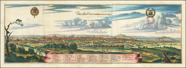 14-Paris and Île-de-France Map By Matthaus Merian