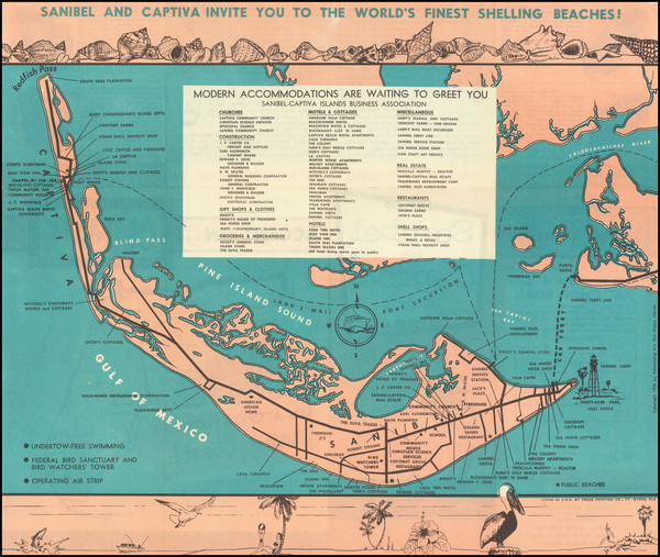 82-Florida and Pictorial Maps Map By Advertising Art, Fort Myers