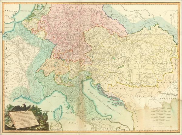 45-Austria, Hungary and Germany Map By Laurie & Whittle