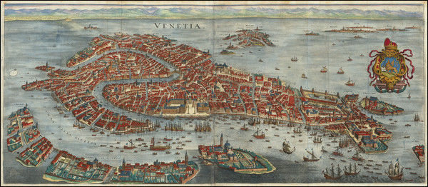 88-Italy and Venice Map By Matthaus Merian