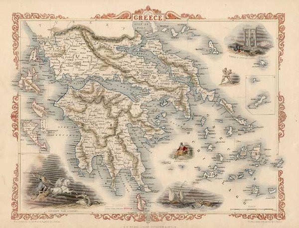 89-Europe, Mediterranean, Balearic Islands and Greece Map By John Tallis