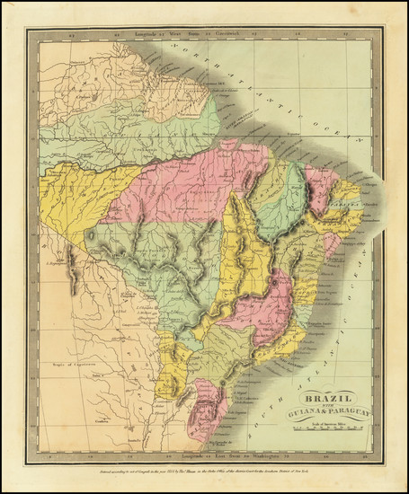 62-Brazil, Guianas & Suriname and Paraguay & Bolivia Map By David Hugh Burr