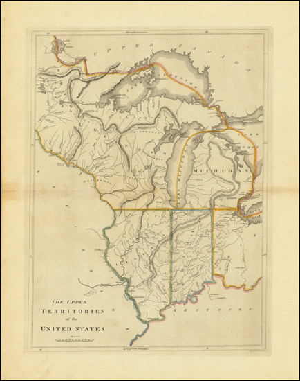 62-Midwest, Illinois, Indiana, Michigan and Plains Map By Mathew Carey