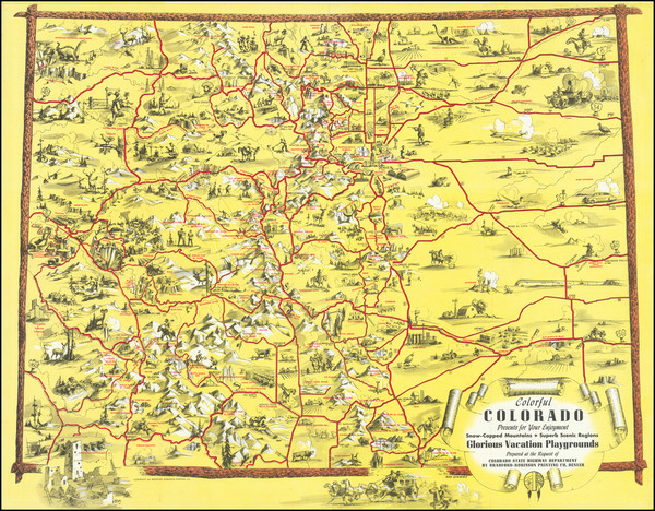 50-Colorado, Colorado and Pictorial Maps Map By Ray Schmidt