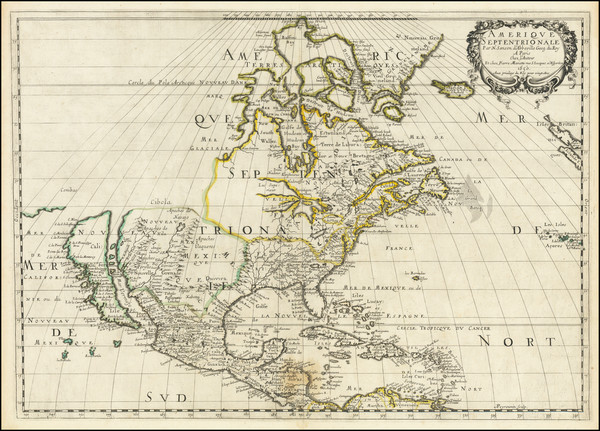 97-Midwest, North America and California as an Island Map By Nicolas Sanson