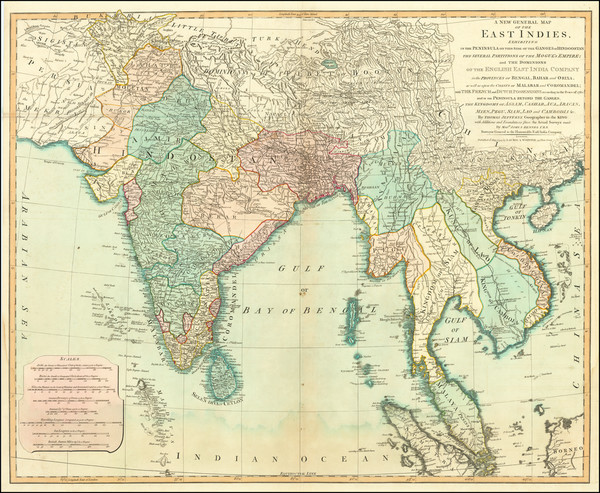 62-India and Southeast Asia Map By Laurie & Whittle / James Rennell