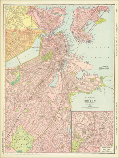 70-Boston Map By Rand McNally & Company