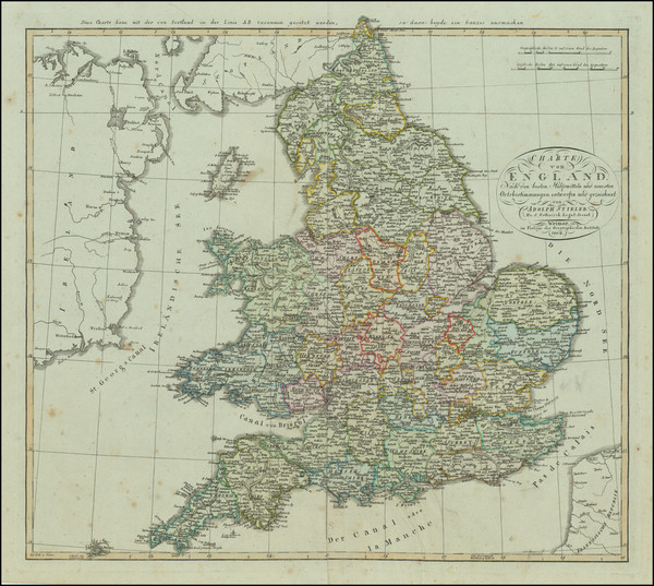 66-England and Wales Map By Adolf Stieler