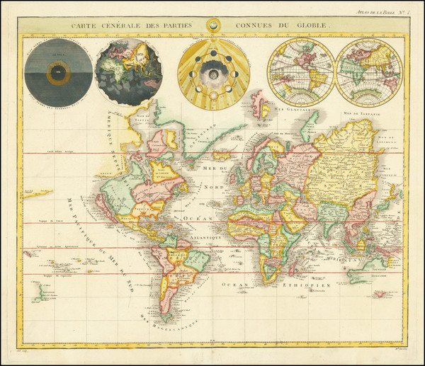 40-World and California as an Island Map By Pierre Mortier