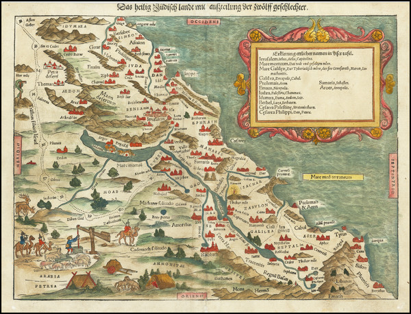 63-Middle East and Holy Land Map By Sebastian Munster