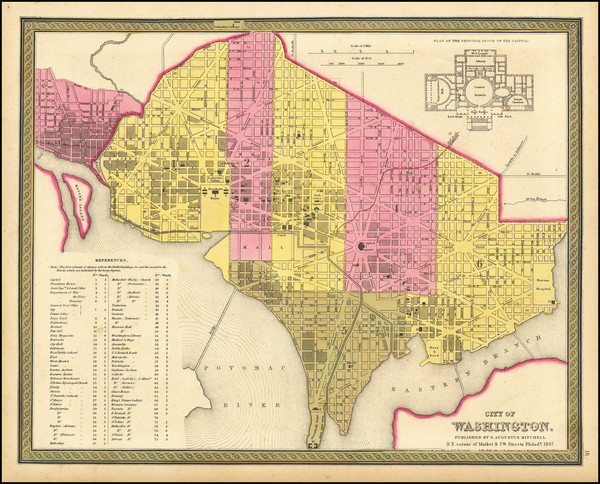 5-Washington, D.C. Map By Samuel Augustus Mitchell