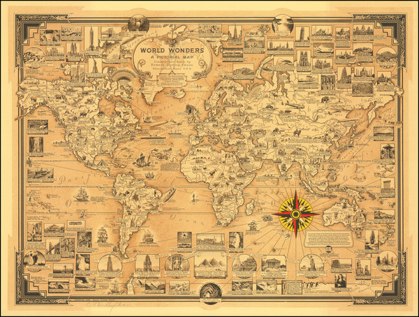 34-World and Pictorial Maps Map By Ernest Dudley Chase