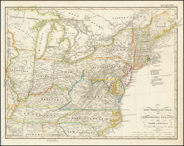 18-United States and Midwest Map By Adolf Stieler