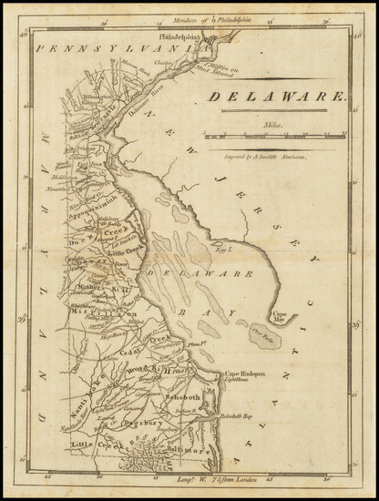 6-Delaware Map By Mathew Carey