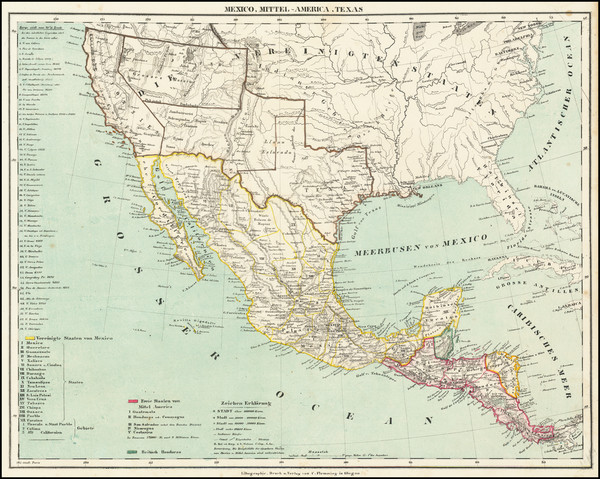 17-Texas, Southwest, Arizona, New Mexico, Rocky Mountains, Mexico and California Map By Carl Flemm