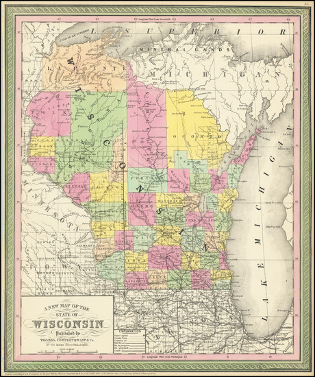 15-Wisconsin Map By Thomas, Cowperthwait & Co.