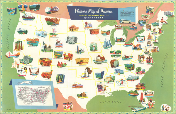 93-United States and Pictorial Maps Map By M. E. Bush