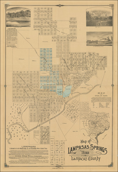 92-Texas Map By Central Texas Town Co.