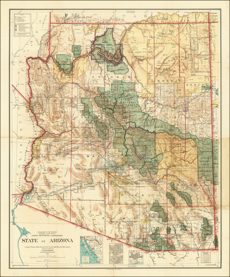 76-Arizona Map By General Land Office